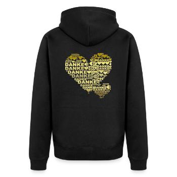 MERCI - Double Heart - Veste à capuche bio Premium Unisexe - noir - Dos - Nico (187cm)