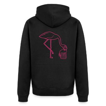 durst bier alkohol saufen krug mass gl - Unisex Premium Bio Zip Hoodie - Schwarz - Hinten - Nico (187cm)