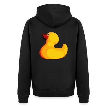 Quietscheente - Unisex Premium Organic Zip Hoodie - black - Back - Nico (187cm)