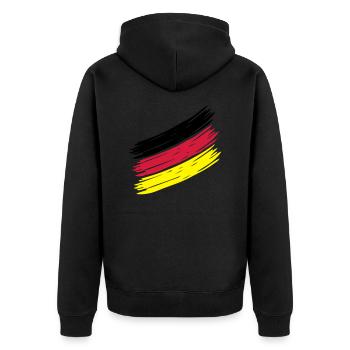 Rayures Allemand - bandes allemandes - Allemagne - - Veste à capuche bio Premium Unisexe - noir - Dos - Nico (187cm)