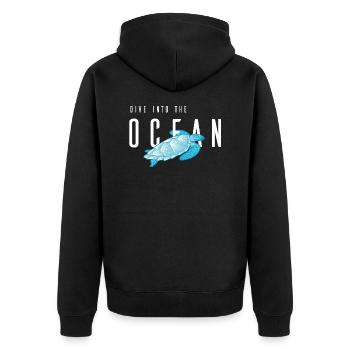 Ocean dive - Unisex Premium Organic Zip Hoodie - black - Back - Nico (187cm)