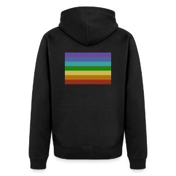Pace Flagge - Unisex Premium Bio Zip Hoodie - Schwarz - Hinten - Nico (187cm)