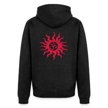 sun om symbol meditation zen yoga sun - Unisex Premium Organic Zip Hoodie - black - Back - Nico (187cm)