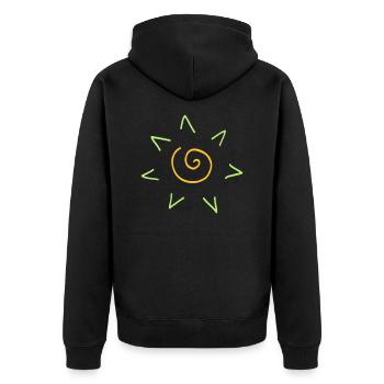 Spiral Sun Sunshine Funny Ethno Gift - Unisex Premium Organic Zip Hoodie - black - Back - Nico (187cm)