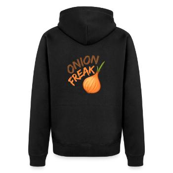 Onion Freak - cadeau design Oignon - Veste à capuche bio Premium Unisexe - noir - Dos - Nico (187cm)