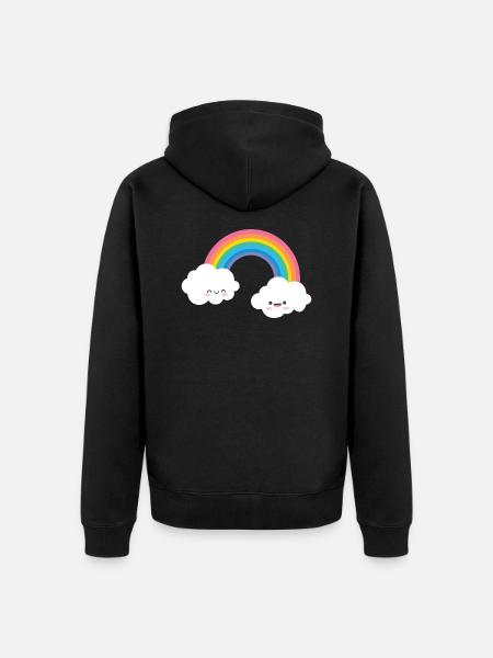 RAINBOW FACE - Veste à capuche bio Premium Unisexe - noir