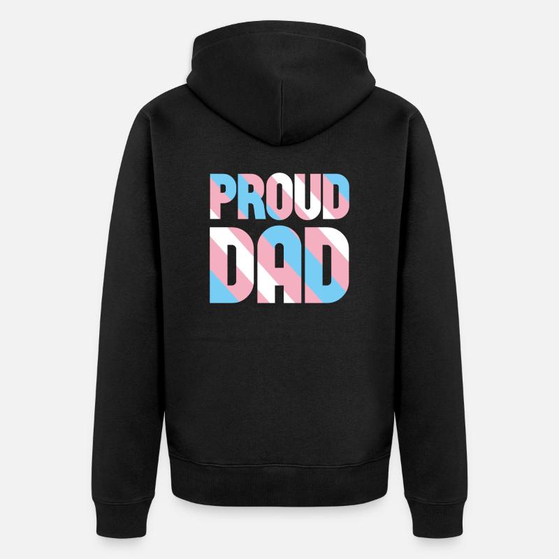 Stolzer Vati Transgender - Unisex Premium Bio Zip Hoodie - Schwarz