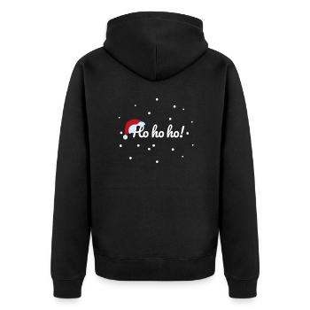 Hohoho ! Salutations du Père Noël avec des flocons de neige - Veste à capuche bio Premium Unisexe - noir - Dos - Nico (187cm)