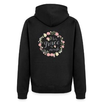 his grace is enough. Jesus, God, Religion - Unisex Premium Organic Zip Hoodie - black - Back - Nico (187cm)