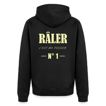 Râler c'est ma passion n° 1 - Veste à capuche bio Premium Unisexe - noir - Dos - Nico (187cm)
