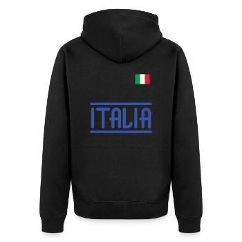 ITALIA - Unisex Premium Organic Zip Hoodie - black - Back - Nico (187cm)