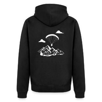 Paragliding over the mountains Paraglider Paraglider - Unisex Premium Organic Zip Hoodie - black - Back - Nico (187cm)