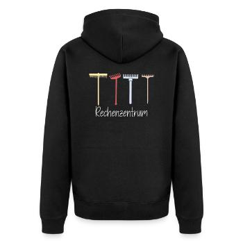 Rechenzentrum Garten Natur - Unisex Premium Bio Zip Hoodie - Schwarz - Hinten - Nico (187cm)