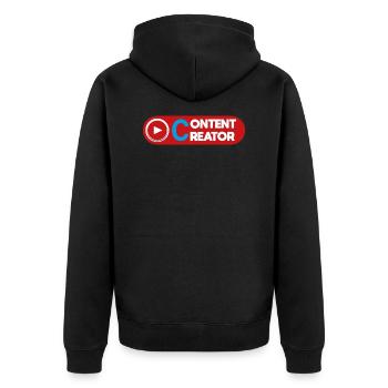 Content Creator - Playbutton creative people - Unisex Premium Bio Zip Hoodie - Schwarz - Hinten - Nico (187cm)