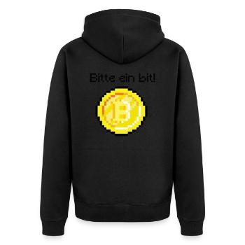 Bitcoin Maximalist (Please a bit!) - Unisex Premium Organic Zip Hoodie - black - Back - Nico (187cm)