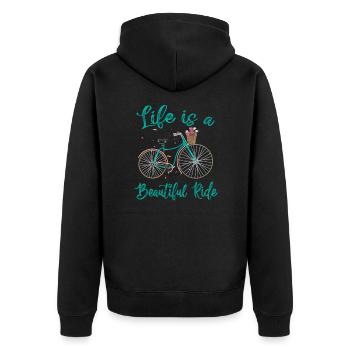 Life Is A Beautiful Ride Cycling Cyclist - Veste à capuche bio Premium Unisexe - noir - Dos - Nico (187cm)