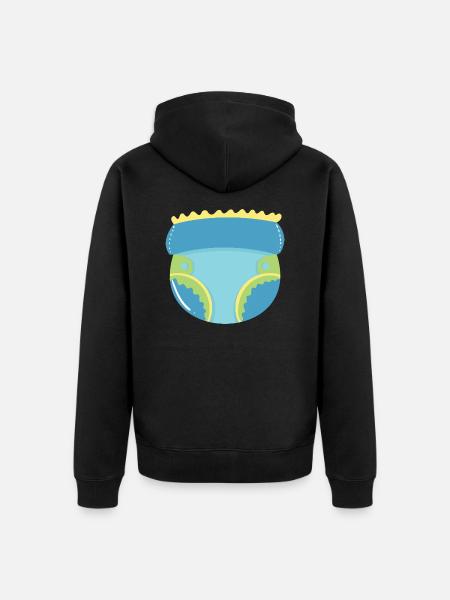 Windel - Unisex Premium Bio Zip Hoodie - Schwarz