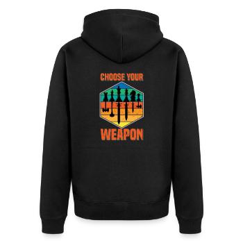 Choose Your Weapon Chess Lover Check Mate - Unisex Premium Bio Zip Hoodie - Schwarz - Hinten - Nico (187cm)