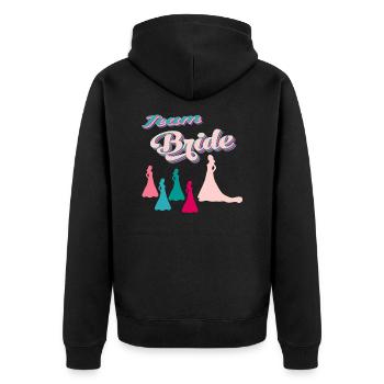bride team hen night bachelorette party - Unisex Premium Organic Zip Hoodie - black - Back - Nico (187cm)