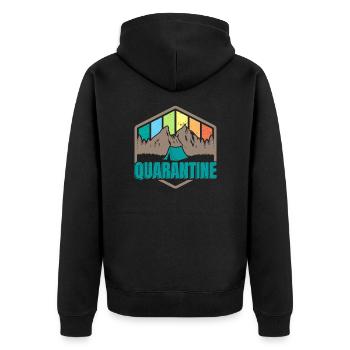 Quarantaine Tente de camping Feu de camp Distanciation sociale - Veste à capuche bio Premium Unisexe - noir - Dos - Nico (187cm)