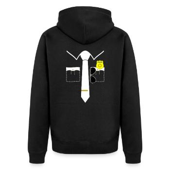 Polizei FBI Kostüm Karneval Fasching Verkleidung - Unisex Premium Organic Zip Hoodie - black - Back - Nico (187cm)