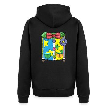 Karnvela Fasching Fastnacht Clown Kostüm - Unisex Premium Organic Zip Hoodie - black - Back - Nico (187cm)