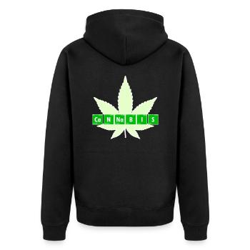 Cannabis Élément du système périodique Weed Nerd Pothead - Veste à capuche bio Premium Unisexe - noir - Dos - Nico (187cm)