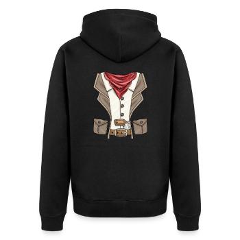 Cowboy Kostüm Karneval Fasching Western Rodeo - Unisex Premium Organic Zip Hoodie - black - Back - Nico (187cm)