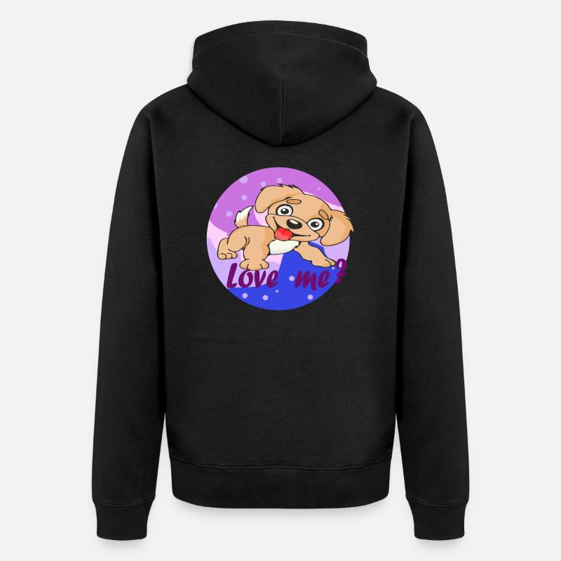 Chiot mignon - Aimez-moi - Aimez-moi! - Veste à capuche bio Premium Unisexe - noir