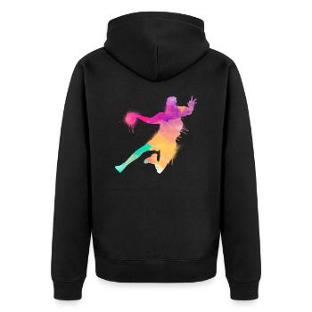 Je peux pas j'ai Handball - Veste à capuche bio Premium Unisexe - noir - Dos - Nico (187cm)