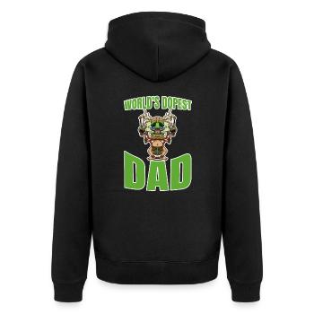 World's Dopest Dad - Unisex Premium Bio Zip Hoodie - Schwarz - Hinten - Nico (187cm)