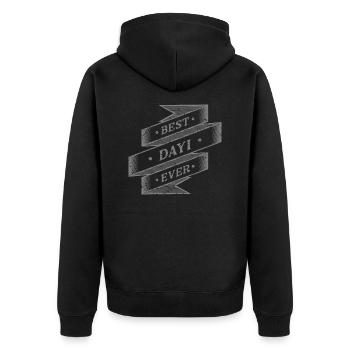 best dayı ever - Unisex Premium Bio Zip Hoodie - Schwarz - Hinten - Nico (187cm)