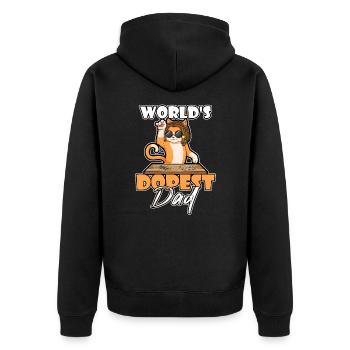 World's Dopest Dad - Unisex Premium Bio Zip Hoodie - Schwarz - Hinten - Nico (187cm)