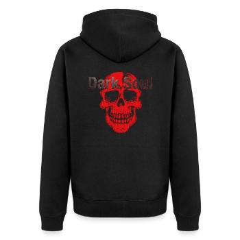 Dark Soul - Unisex Premium Bio Zip Hoodie - Schwarz - Hinten - Nico (187cm)
