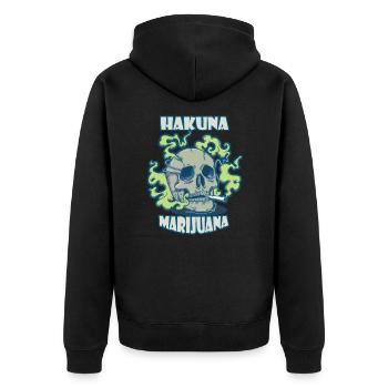 Hakuna Marijuana Drôle De Weed Fumer Pothead THC - Veste à capuche bio Premium Unisexe - noir - Dos - Nico (187cm)