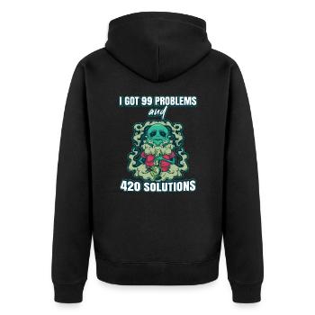 J’ai eu 99 problèmes et 420 solutions Cannabis Weed - Veste à capuche bio Premium Unisexe - noir - Dos - Nico (187cm)