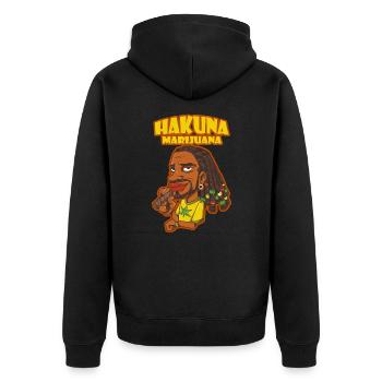 Hakuna Marijuana Drôle De Weed Fumer Pothead THC - Veste à capuche bio Premium Unisexe - noir - Dos - Nico (187cm)