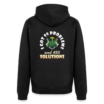 J’ai eu 99 problèmes et 420 solutions Cannabis Weed - Veste à capuche bio Premium Unisexe - noir - Dos - Nico (187cm)