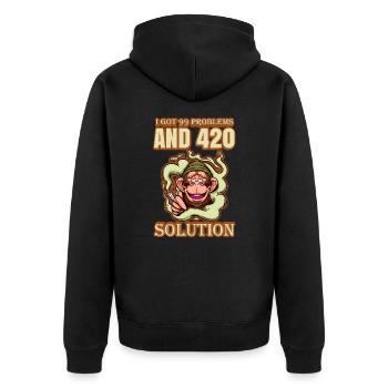 J’ai eu 99 problèmes et 420 solutions Cannabis Weed - Veste à capuche bio Premium Unisexe - noir - Dos - Nico (187cm)