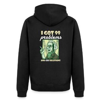 J’ai eu 99 problèmes et 420 solutions Cannabis Weed - Veste à capuche bio Premium Unisexe - noir - Dos - Nico (187cm)