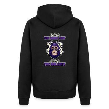 Inhale The Good Shit Exhale The Bullshit 420 Weed - Unisex Premium Bio Zip Hoodie - Schwarz - Hinten - Nico (187cm)