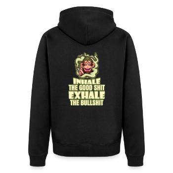 Inhaler la bonne merde expirer la connerie 420 Weed - Veste à capuche bio Premium Unisexe - noir - Dos - Nico (187cm)
