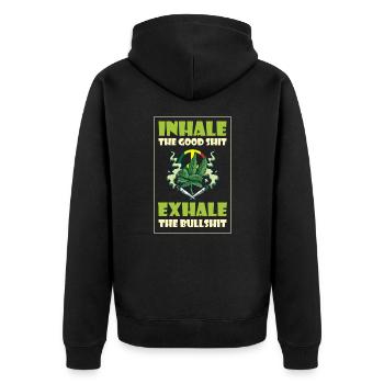 Inhaler la bonne merde expirer la connerie 420 Weed - Veste à capuche bio Premium Unisexe - noir - Dos - Nico (187cm)