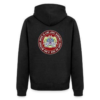 A Day Without Weed Is Like Cannabis Weed Smoking - Unisex Premium Organic Zip Hoodie - black - Back - Nico (187cm)