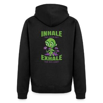 Inhaler la bonne merde expirer la connerie 420 Weed - Veste à capuche bio Premium Unisexe - noir - Dos - Nico (187cm)