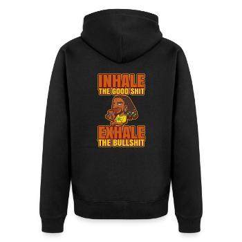 Inhaler la bonne merde expirer la connerie 420 Weed - Veste à capuche bio Premium Unisexe - noir - Dos - Nico (187cm)