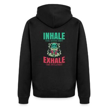 Inhaler la bonne merde expirer la connerie 420 Weed - Veste à capuche bio Premium Unisexe - noir - Dos - Nico (187cm)