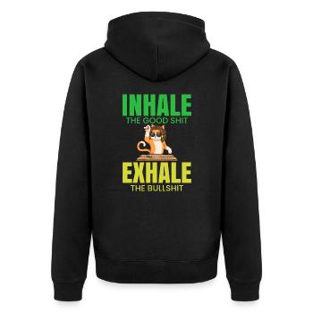 Inhaler la bonne merde expirer la connerie 420 Weed - Veste à capuche bio Premium Unisexe - noir - Dos - Nico (187cm)