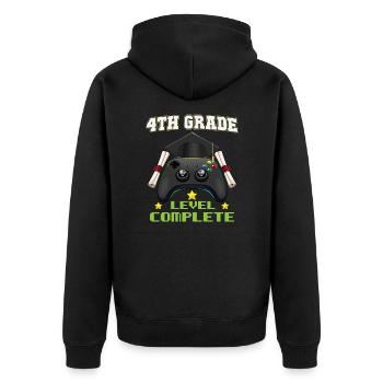 4th Grade Level Complete Elemenatary Graduation - Unisex Premium Bio Zip Hoodie - Schwarz - Hinten - Nico (187cm)