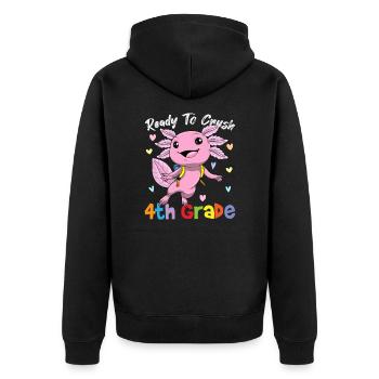 Ready To Crush 4th Grade Elementary School - Unisex Premium Organic Zip Hoodie - black - Back - Nico (187cm)